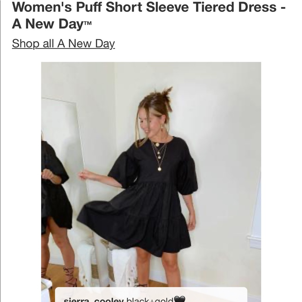 Puff sleeve linen dress